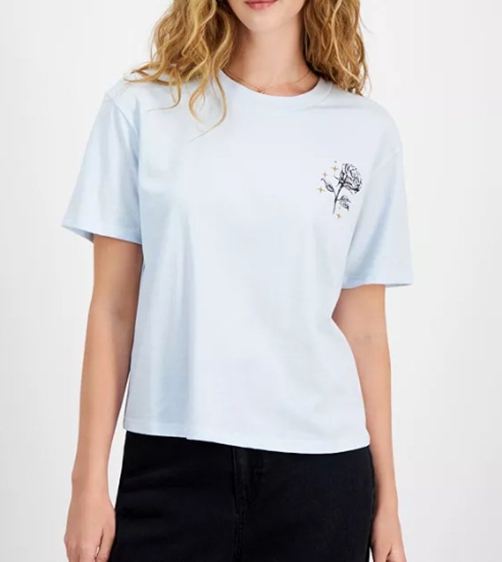 Rebellious One Juniors' Celestial Rose Graphic T-Shirt S